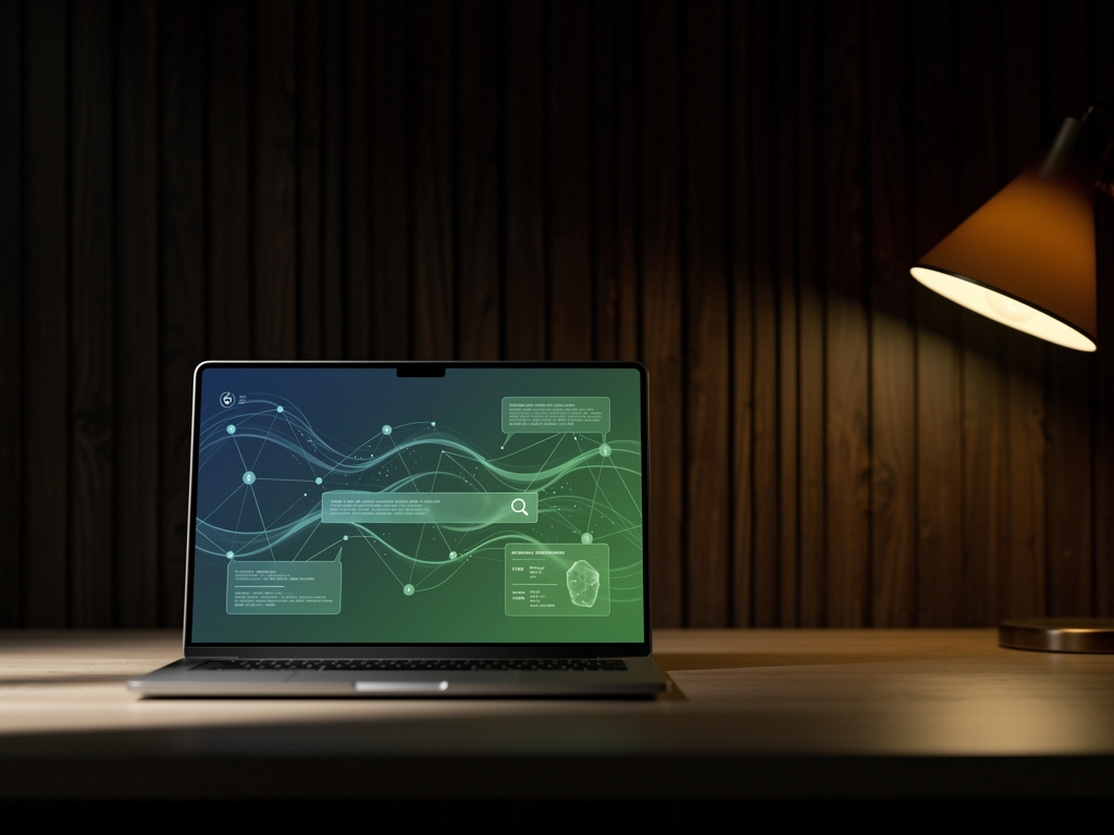 Concepto visual del futuro de la búsqueda con inteligencia artificial
